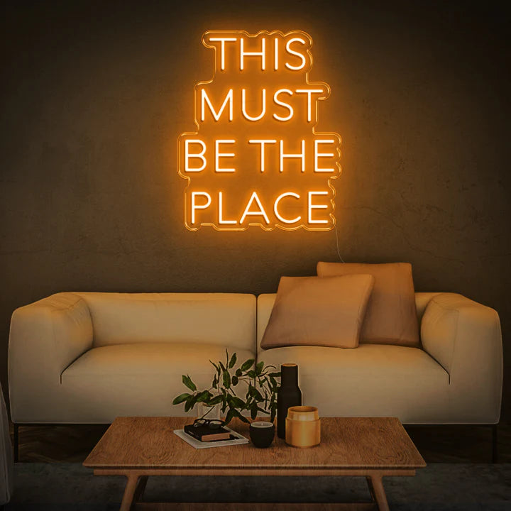This Must Be The Place Neon Sign Orange