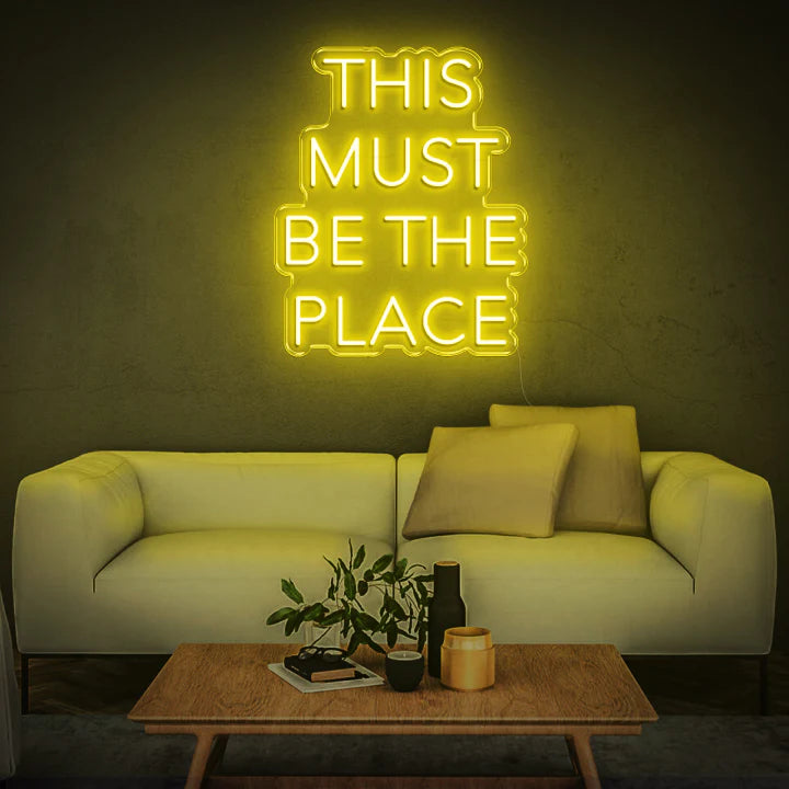 This Must Be The Place Neon Sign Yellow