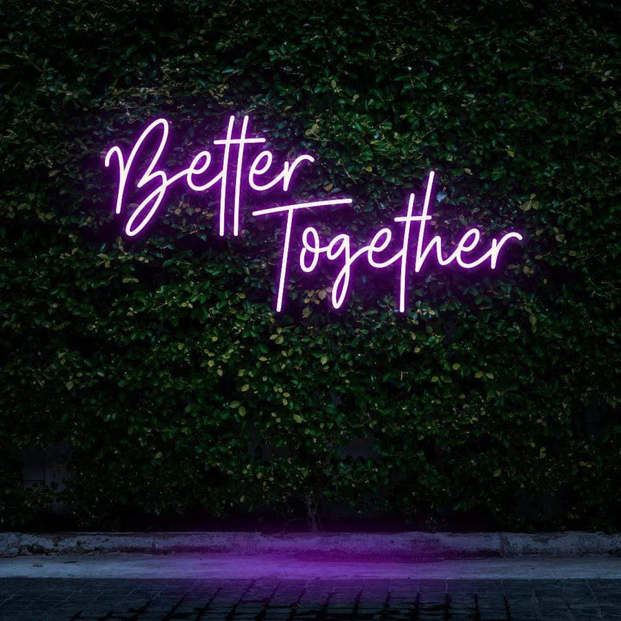 Better Together Purple Light Sign