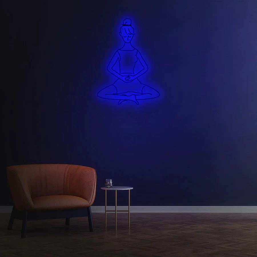 Blue Meditation Neon Sign
