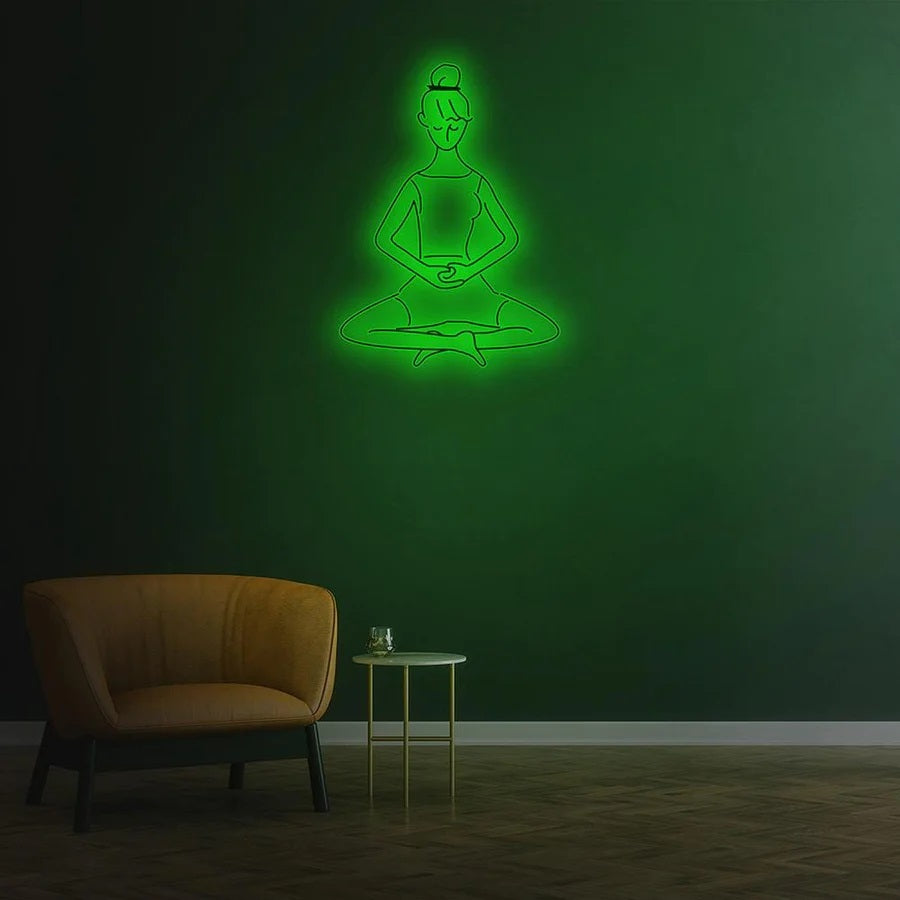 Green Meditation Neon Sign