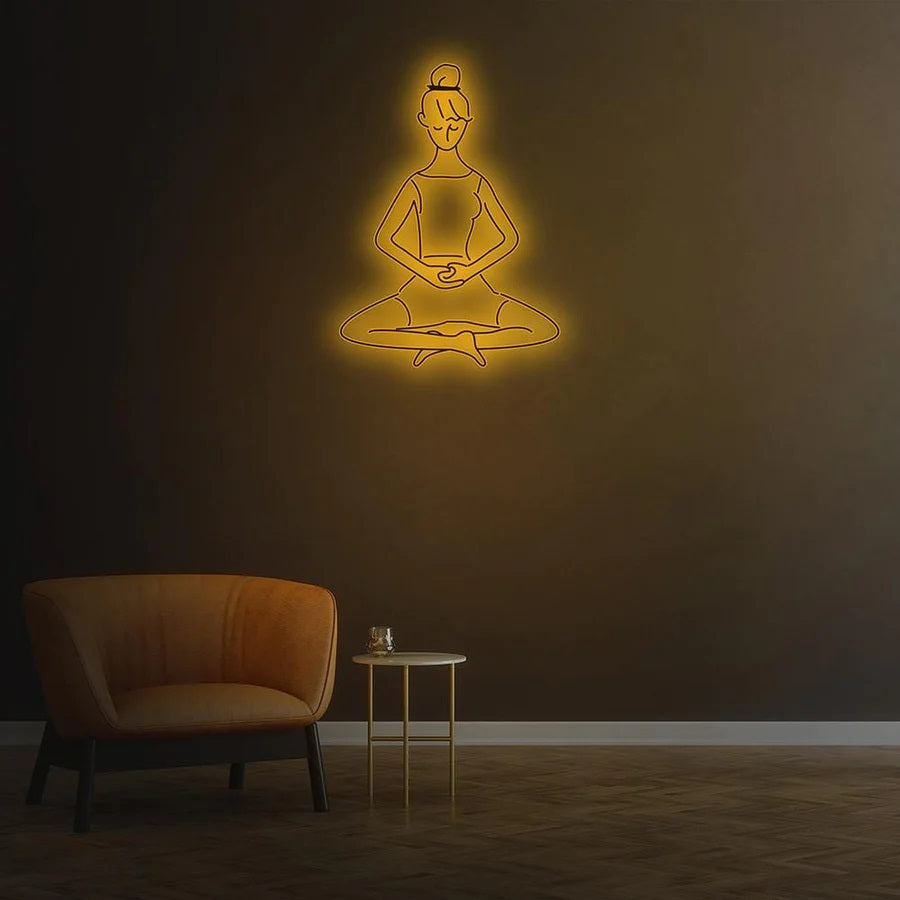 Orange Meditation Neon Sign
