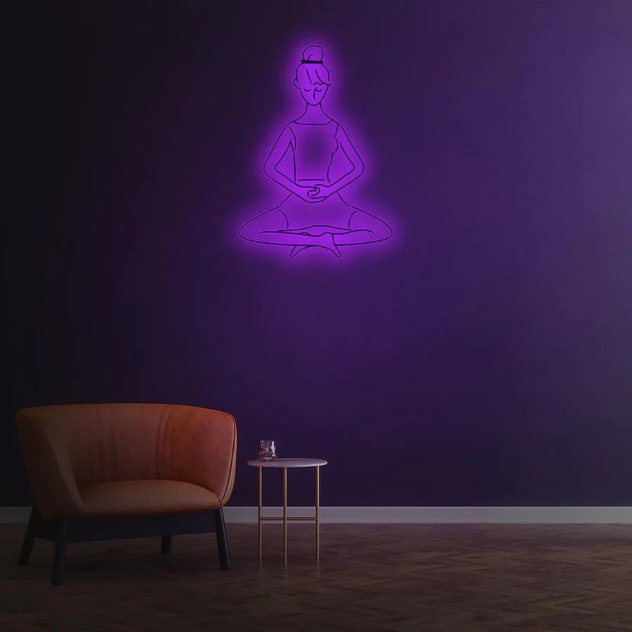Purple Meditation Neon Sign