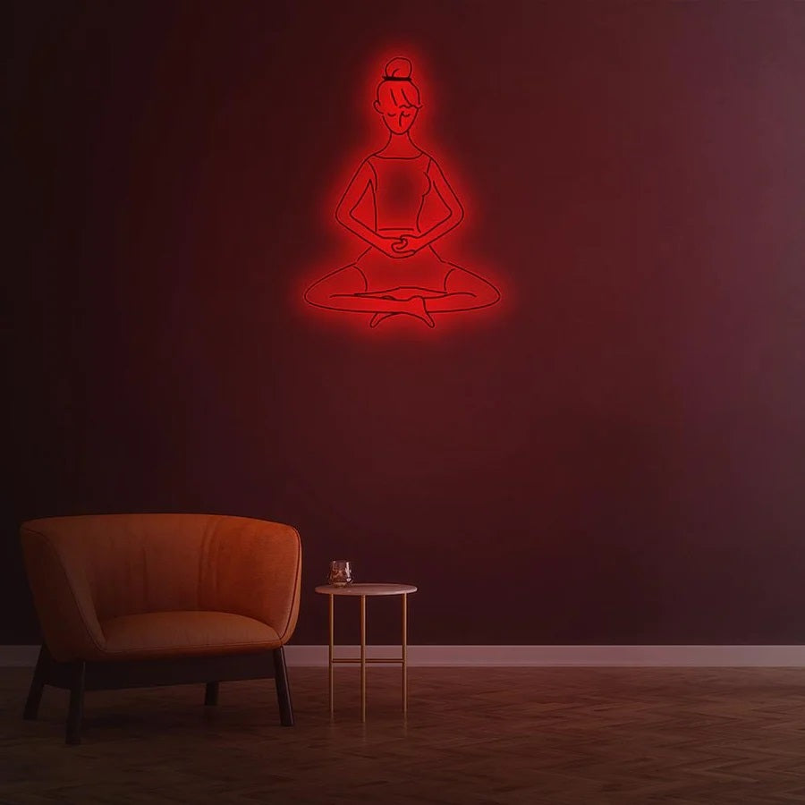 Red Meditation Neon Sign