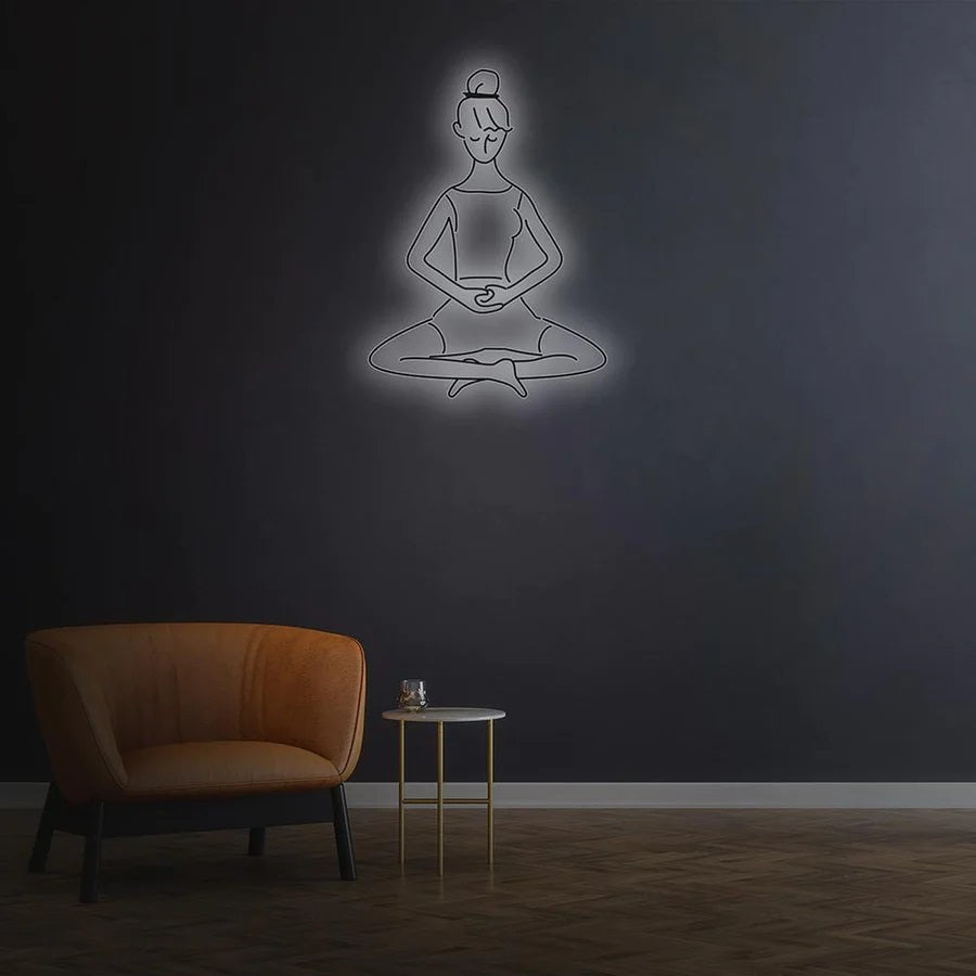 White Meditation Neon Sign