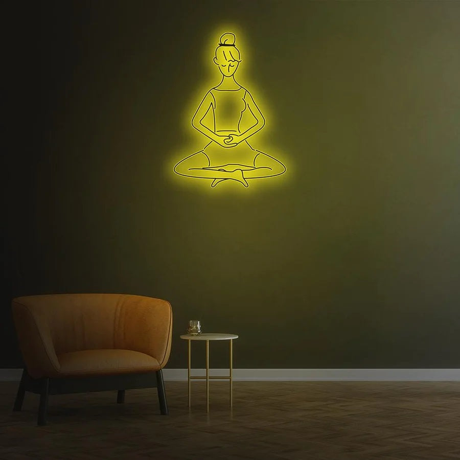 Yellow Meditation Neon Sign