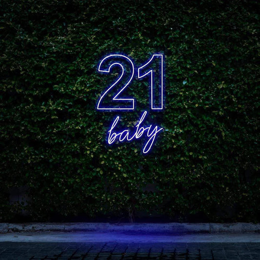 "21 BABY" BIRTHDAY NEON SIGN