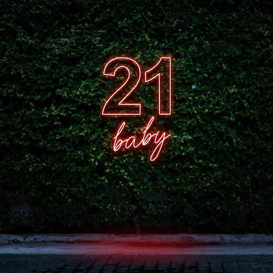 "21 BABY" BIRTHDAY NEON SIGN