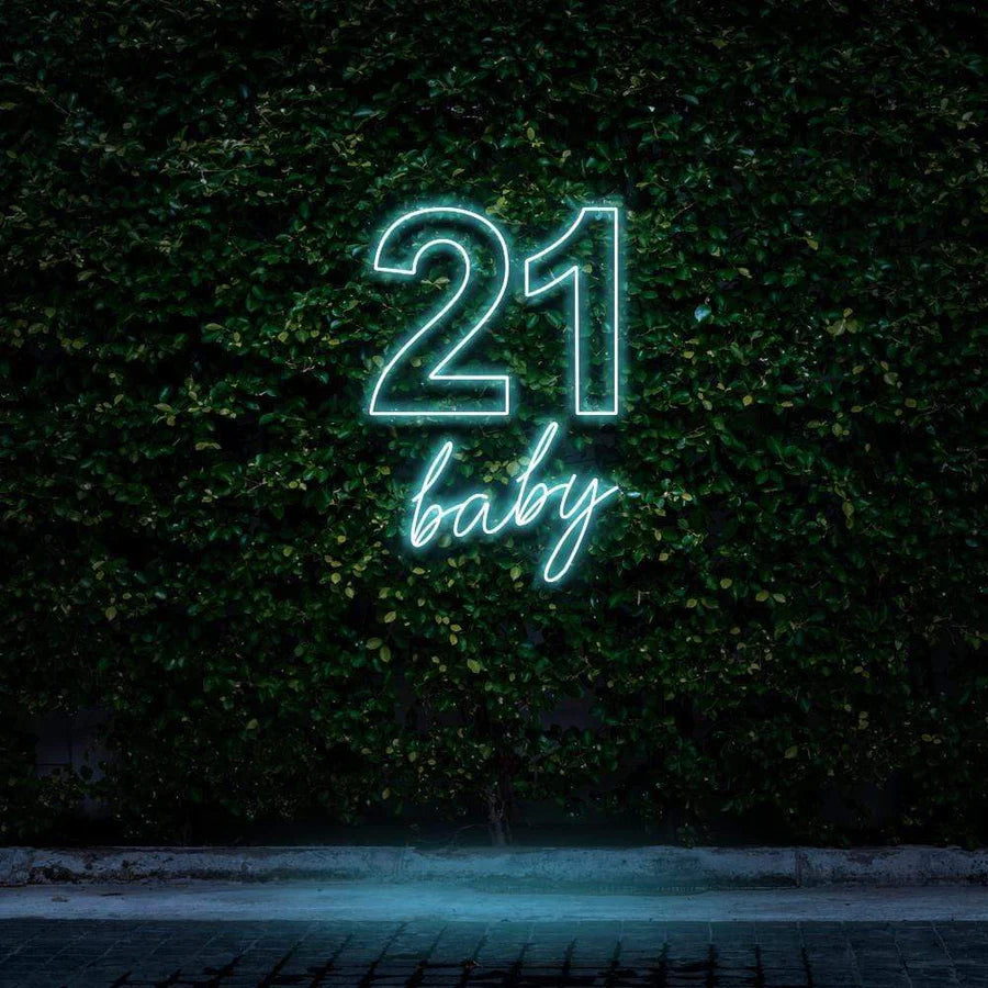 "21 BABY" BIRTHDAY NEON SIGN