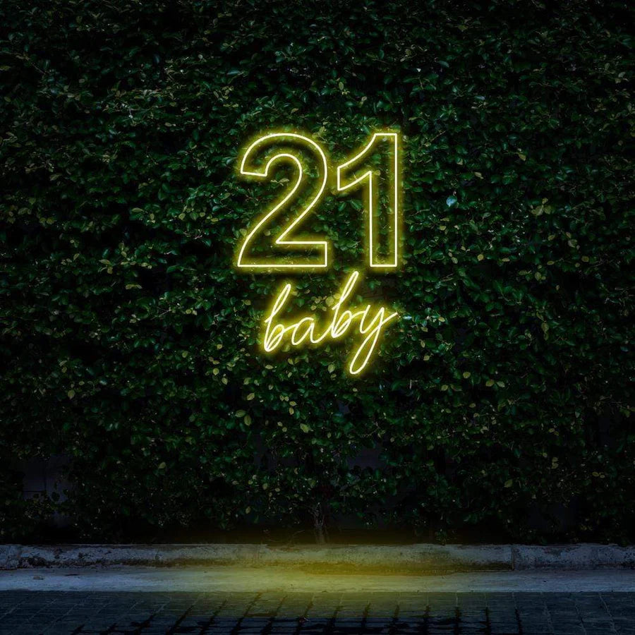 "21 BABY" BIRTHDAY NEON SIGN