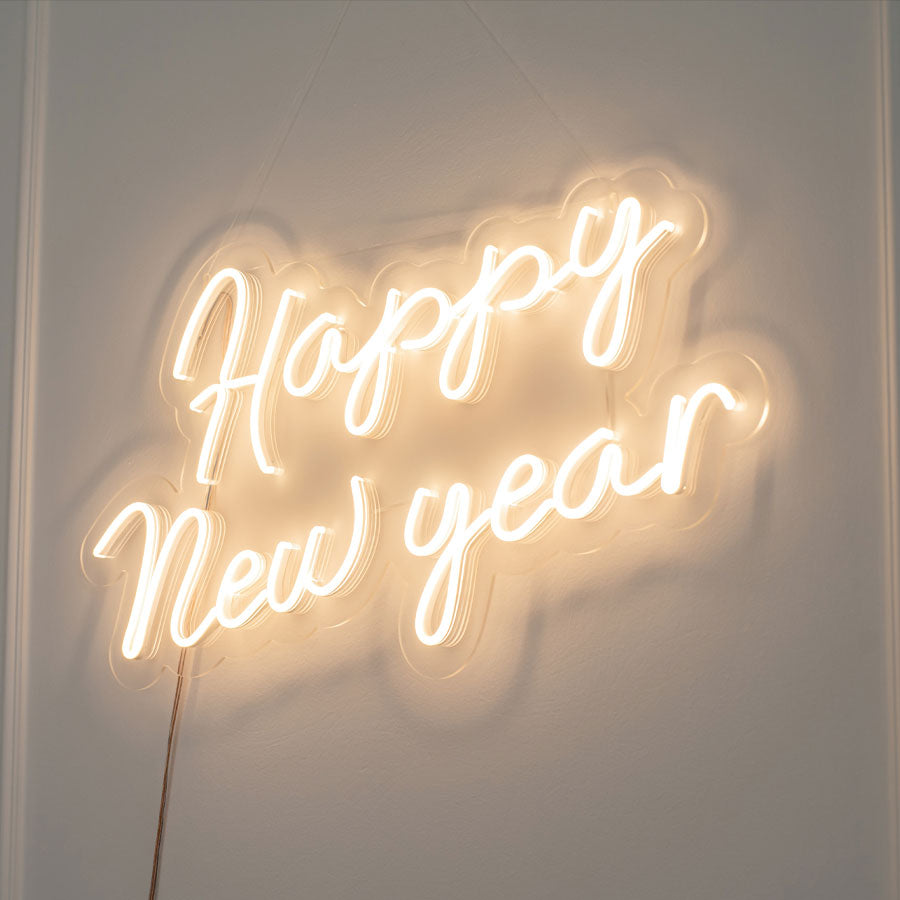 Happy New Year Hanging Neon Light