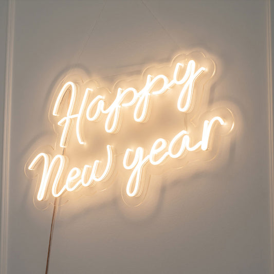 Happy New Year Hanging Neon Light