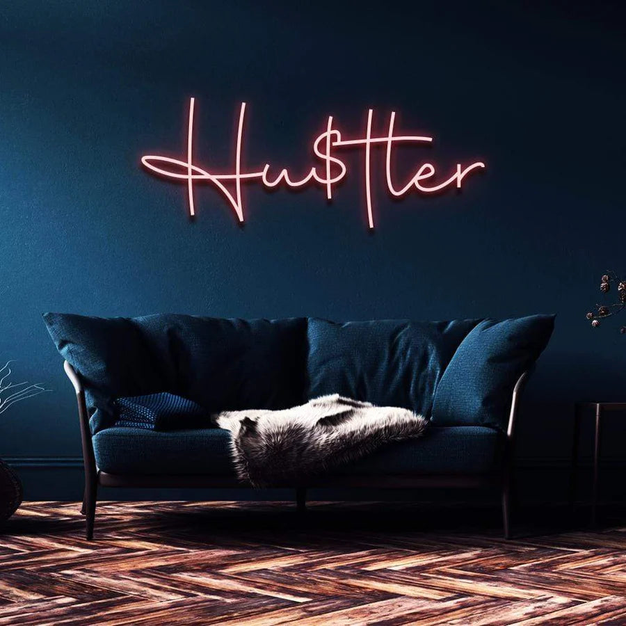 "HUSTLER" NEON SIGN