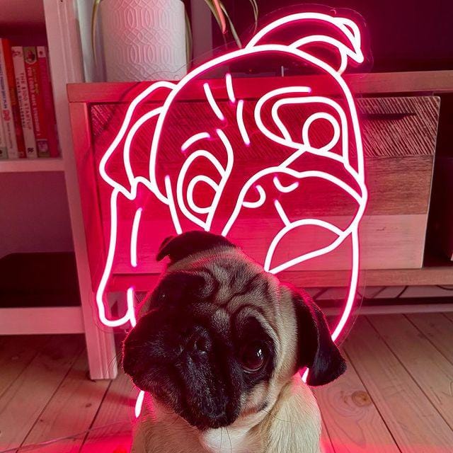 CUTIE -THE PUG NEON SIGN