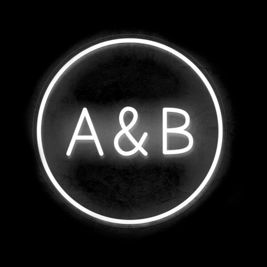 CIRCLE CUSTOM INITIALS SIGN | WEDDING NEON SIGN