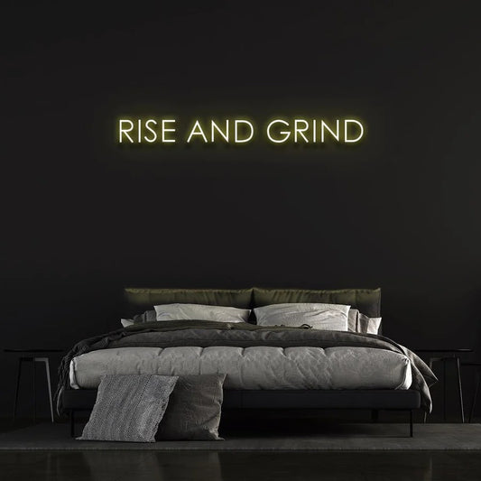 RISE AND GRIND NEON SIGN